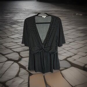 Kiyonna Top 3X Promenade Shirt Pink Flutter Sleeves Empire Waist Flowy Plus 3XL